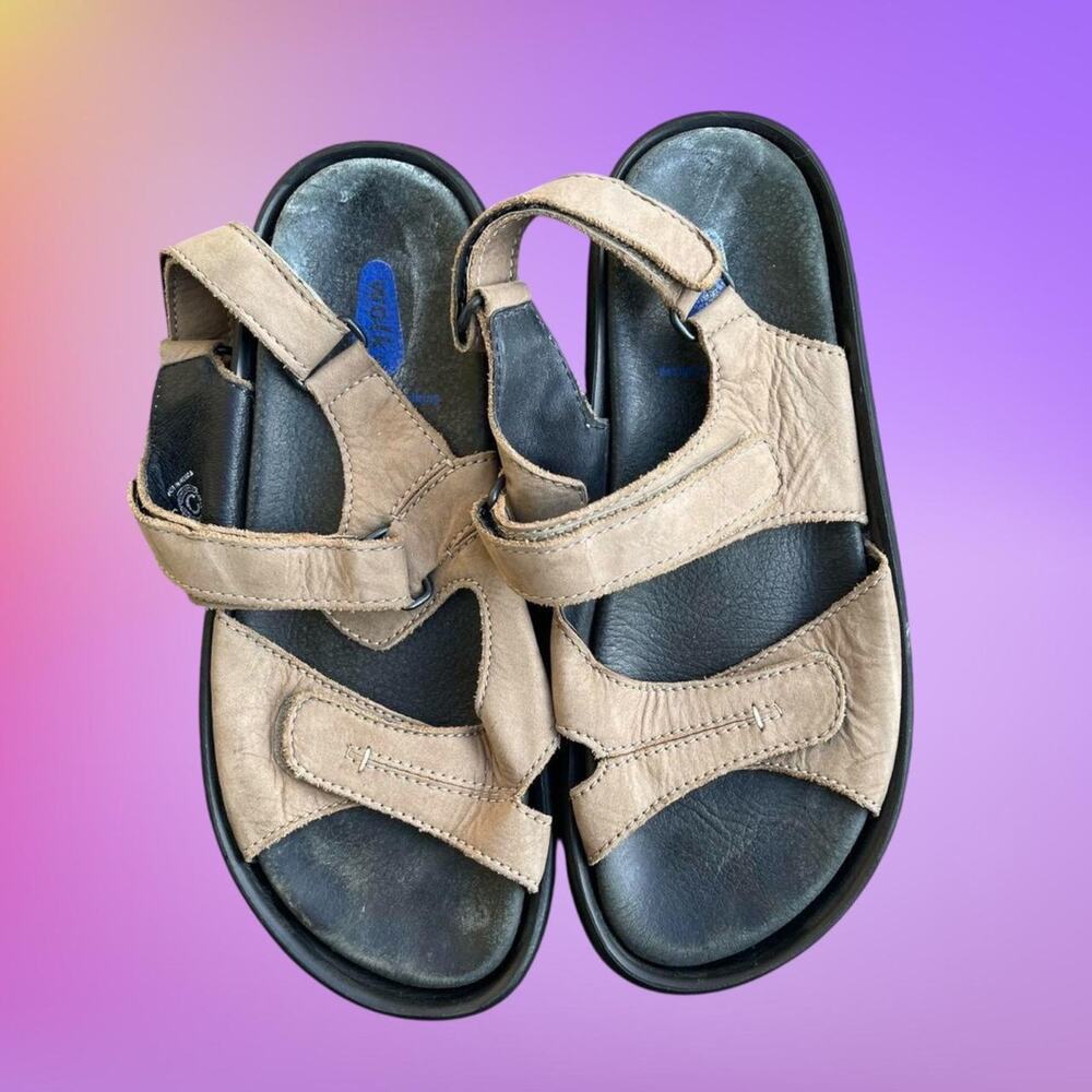 Wolky chunky velcro strap leather sandal size 38